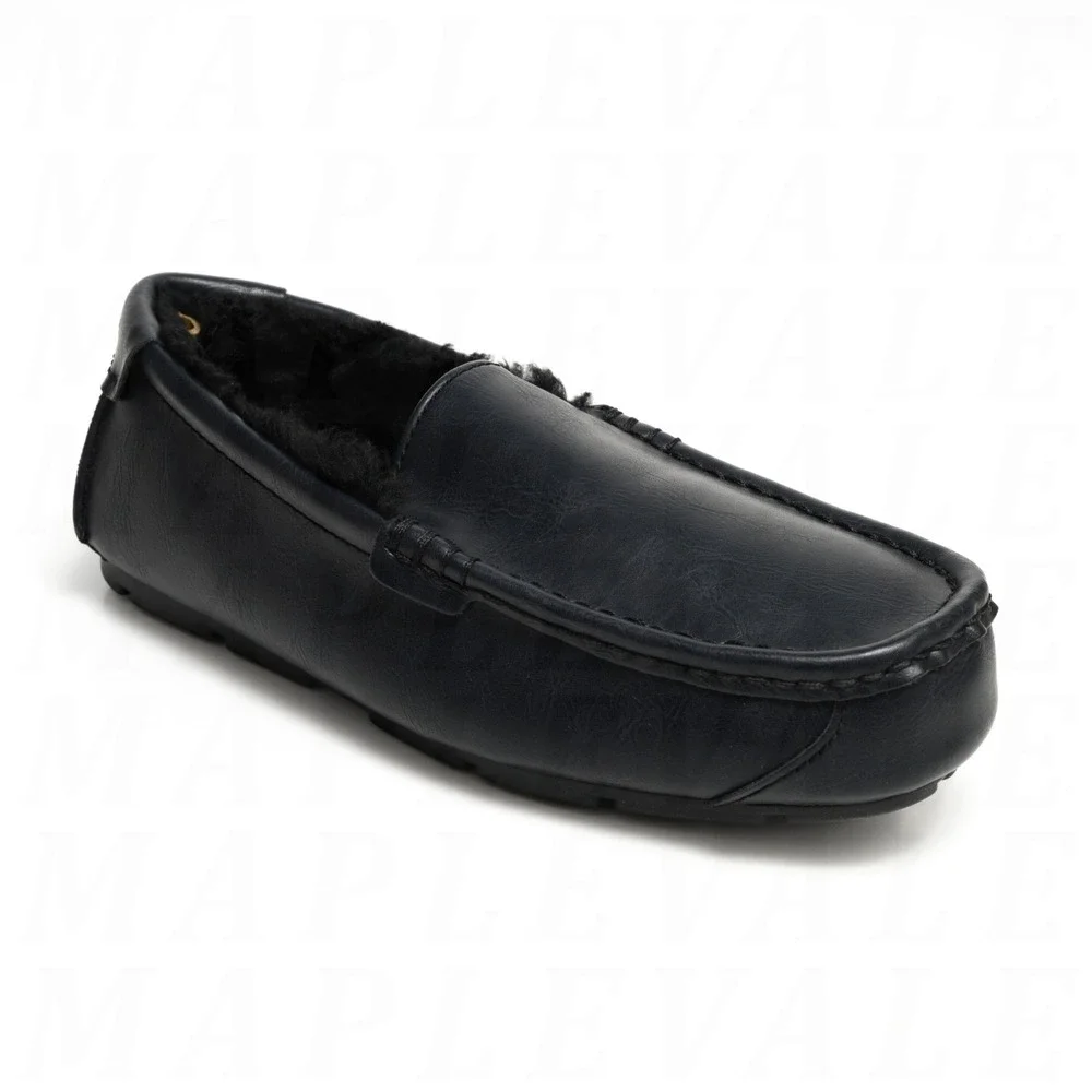 Koolaburra Ugg Tipton Smooth Slippers Mens Sz 9 Black Slides Comfort 1154810 NIB